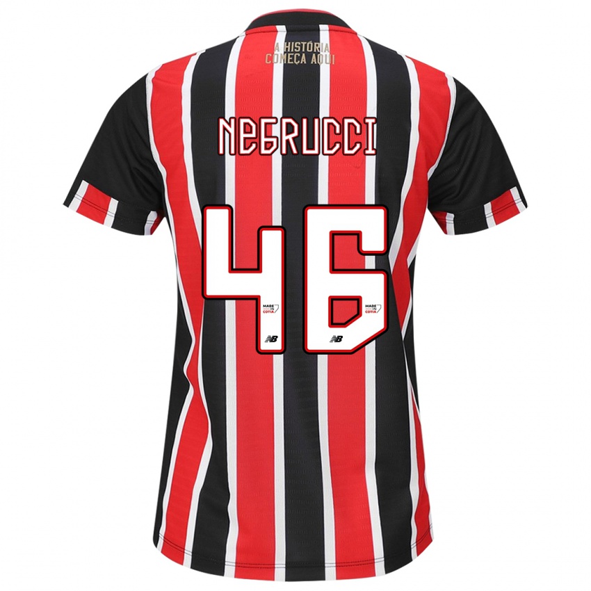 Enfant Maillot Felipe Negrucci #46 Noir Rouge Blanc Tenues Extérieur 2024/25 T-Shirt Belgique