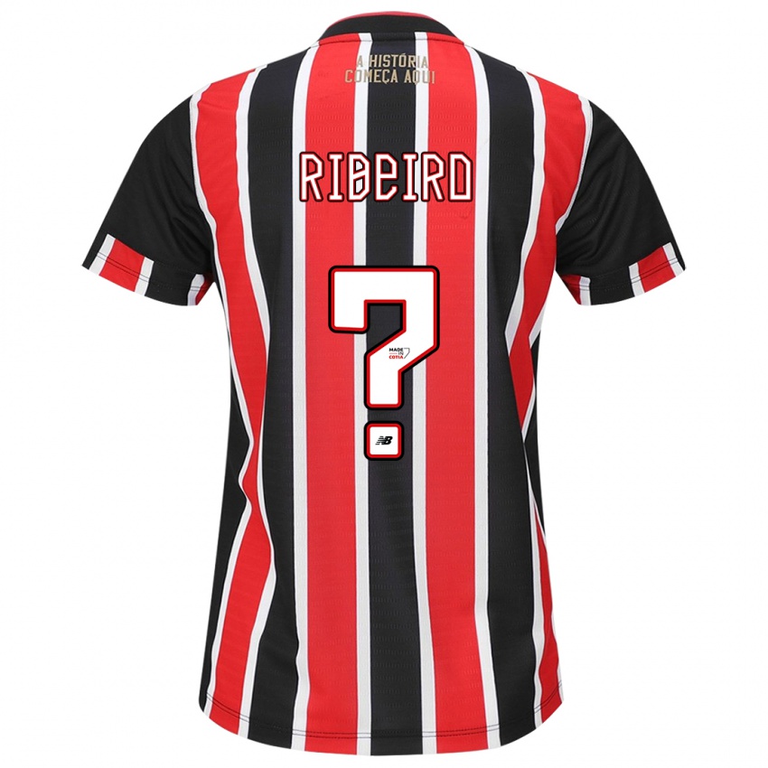 Kinderen Thiago Ribeiro #0 Zwart Rood Wit Uitshirt Uittenue 2024/25 T-Shirt België