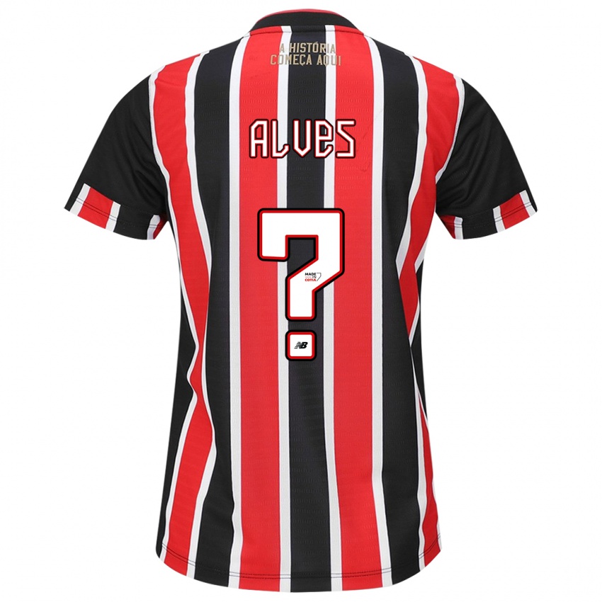 Kinder Matheus Alves #0 Schwarz Rot Weiß Auswärtstrikot Trikot 2024/25 T-Shirt Belgien