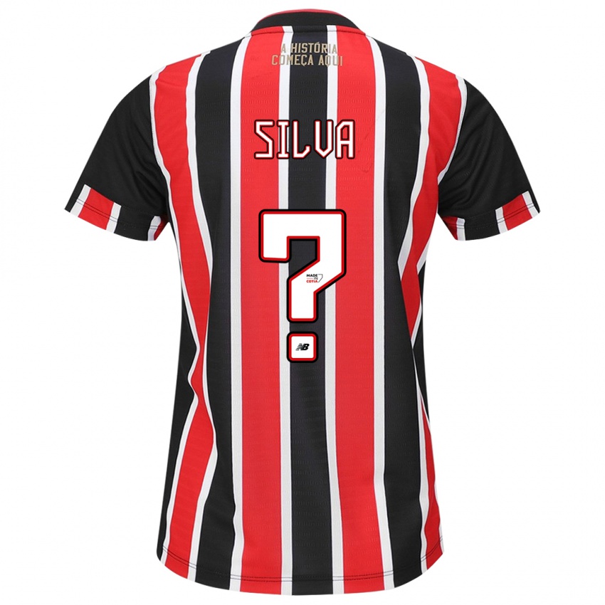 Enfant Maillot Mateus Silva #0 Noir Rouge Blanc Tenues Extérieur 2024/25 T-Shirt Belgique