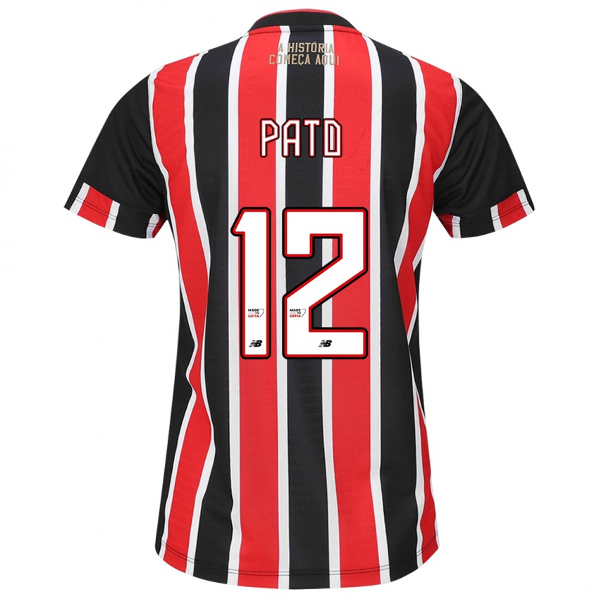 Enfant Maillot Alexandre Pato #12 Noir Rouge Blanc Tenues Extérieur 2024/25 T-Shirt Belgique