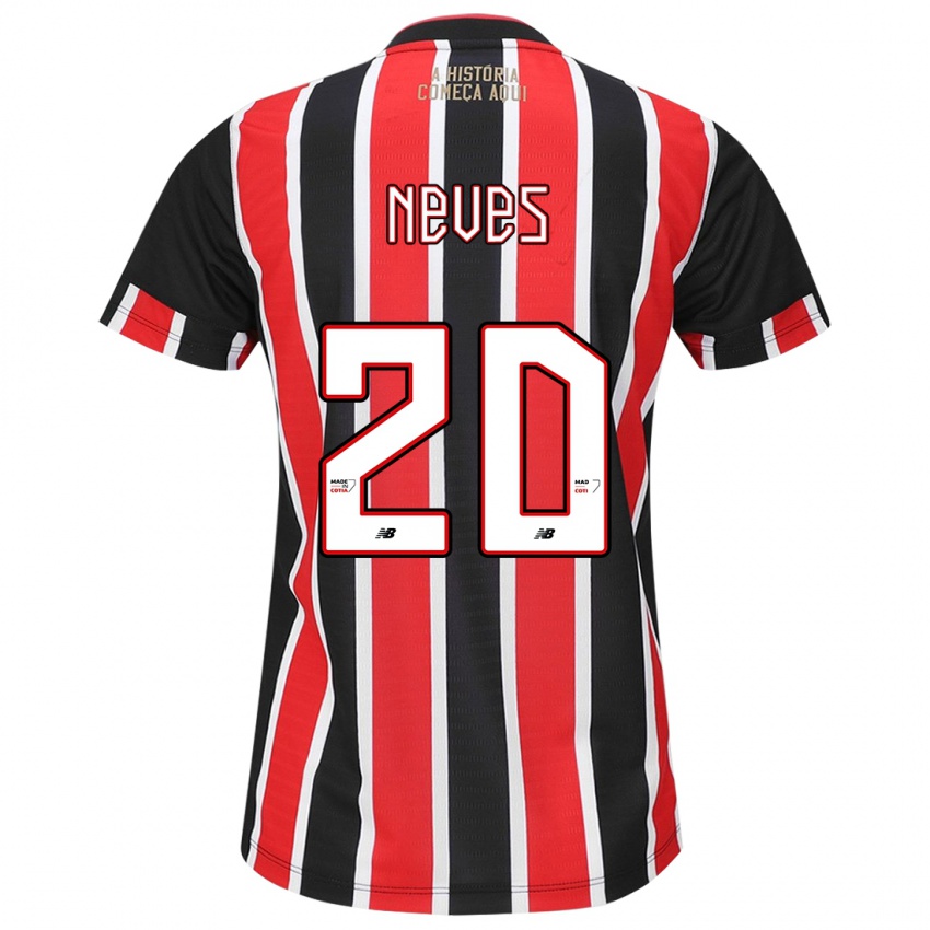 Kinderen Gabriel Neves #20 Zwart Rood Wit Uitshirt Uittenue 2024/25 T-Shirt België