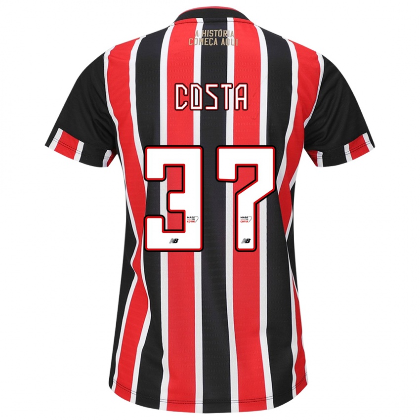 Kinderen Talles Costa #37 Zwart Rood Wit Uitshirt Uittenue 2024/25 T-Shirt België