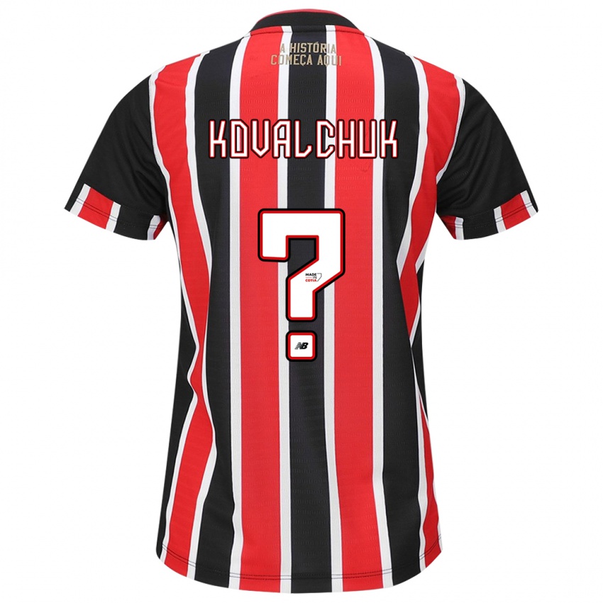 Enfant Maillot Filipp Kovalchuk #0 Noir Rouge Blanc Tenues Extérieur 2024/25 T-Shirt Belgique