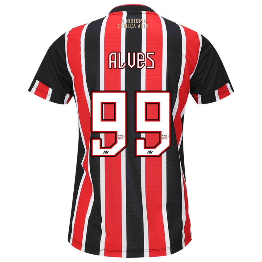 Enfant Maillot Letícia Alves #99 Noir Rouge Blanc Tenues Extérieur 2024/25 T-Shirt Belgique