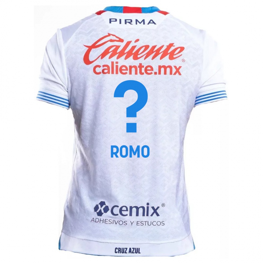 Kinderen Luis Romo #0 Wit Blauw Uitshirt Uittenue 2024/25 T-Shirt België