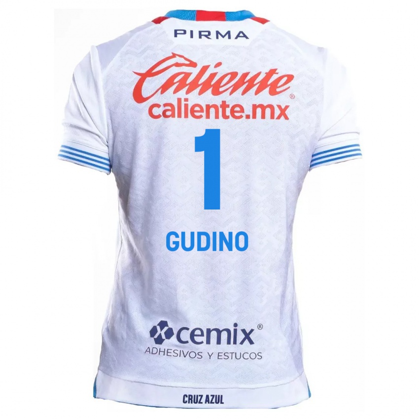 Kinderen Andres Gudino #1 Wit Blauw Uitshirt Uittenue 2024/25 T-Shirt België