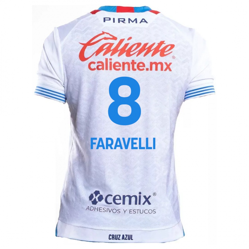 Kinder Lorenzo Faravelli #8 Weiß Blau Auswärtstrikot Trikot 2024/25 T-Shirt Belgien