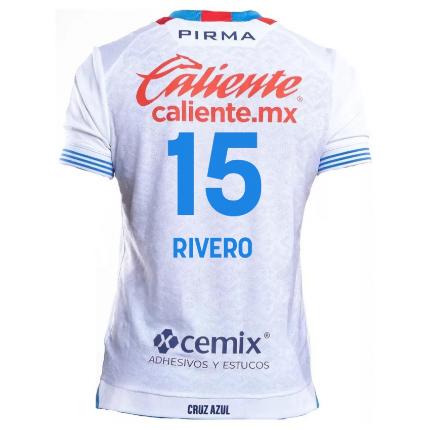 Kinderen Ignacio Rivero #15 Wit Blauw Uitshirt Uittenue 2024/25 T-Shirt België