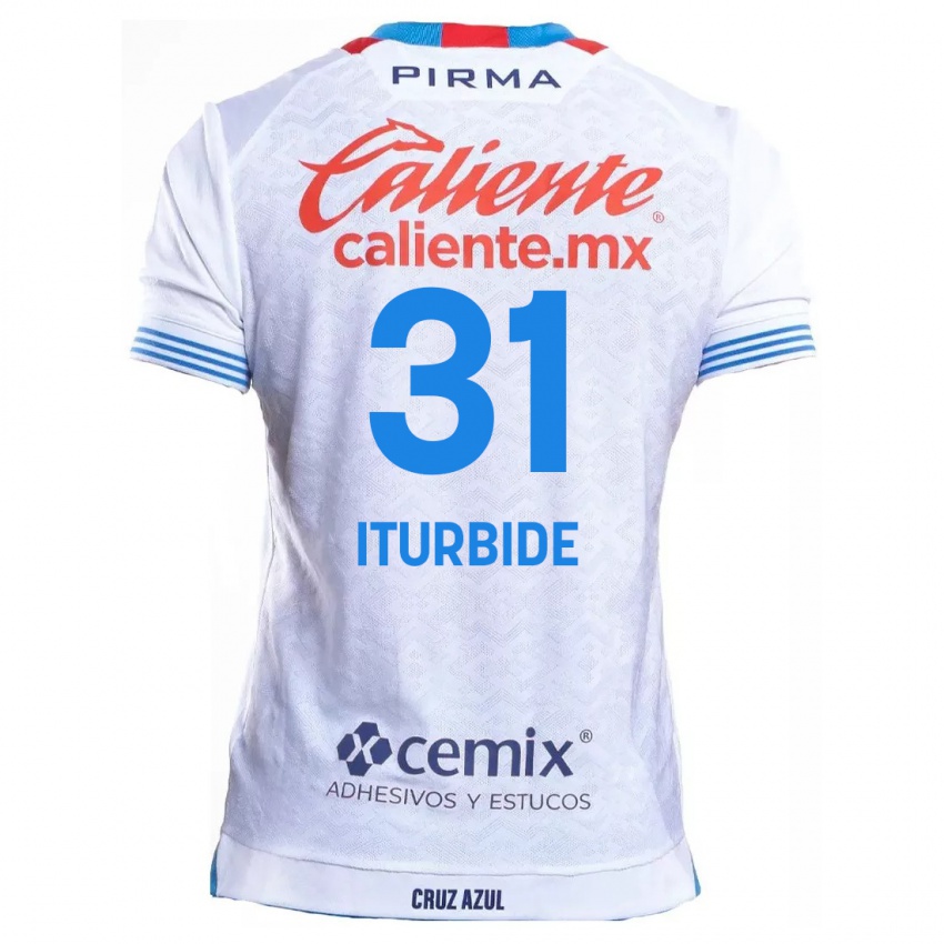 Kinderen Luis Iturbide #31 Wit Blauw Uitshirt Uittenue 2024/25 T-Shirt België