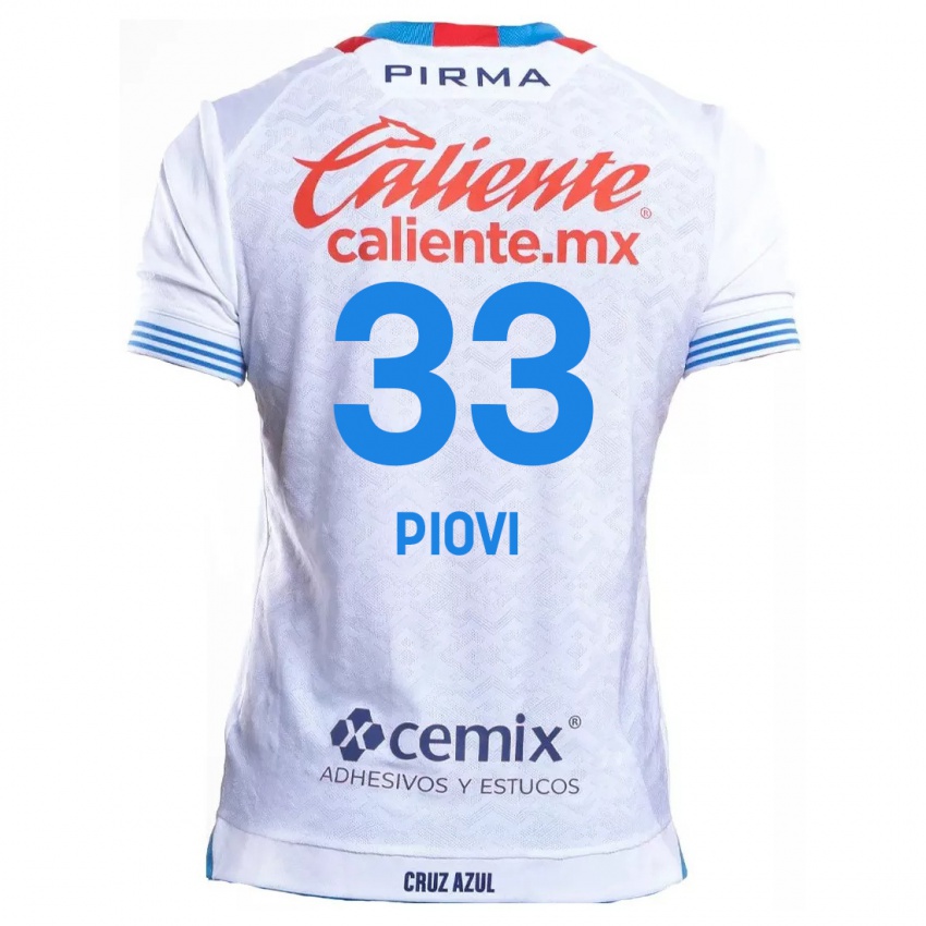 Kinder Gonzalo Piovi #33 Weiß Blau Auswärtstrikot Trikot 2024/25 T-Shirt Belgien