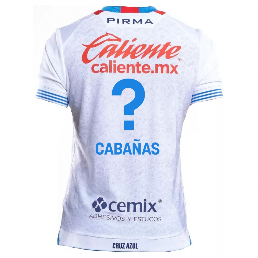 Kinder Alfredo Cabañas #0 Weiß Blau Auswärtstrikot Trikot 2024/25 T-Shirt Belgien