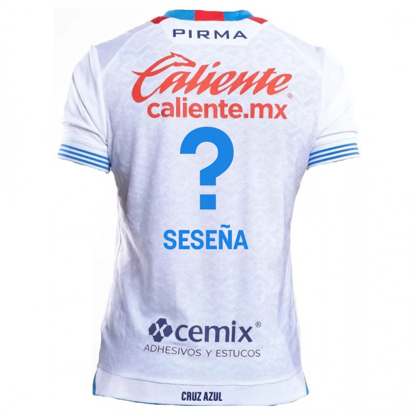 Kinder Miguel Seseña #0 Weiß Blau Auswärtstrikot Trikot 2024/25 T-Shirt Belgien