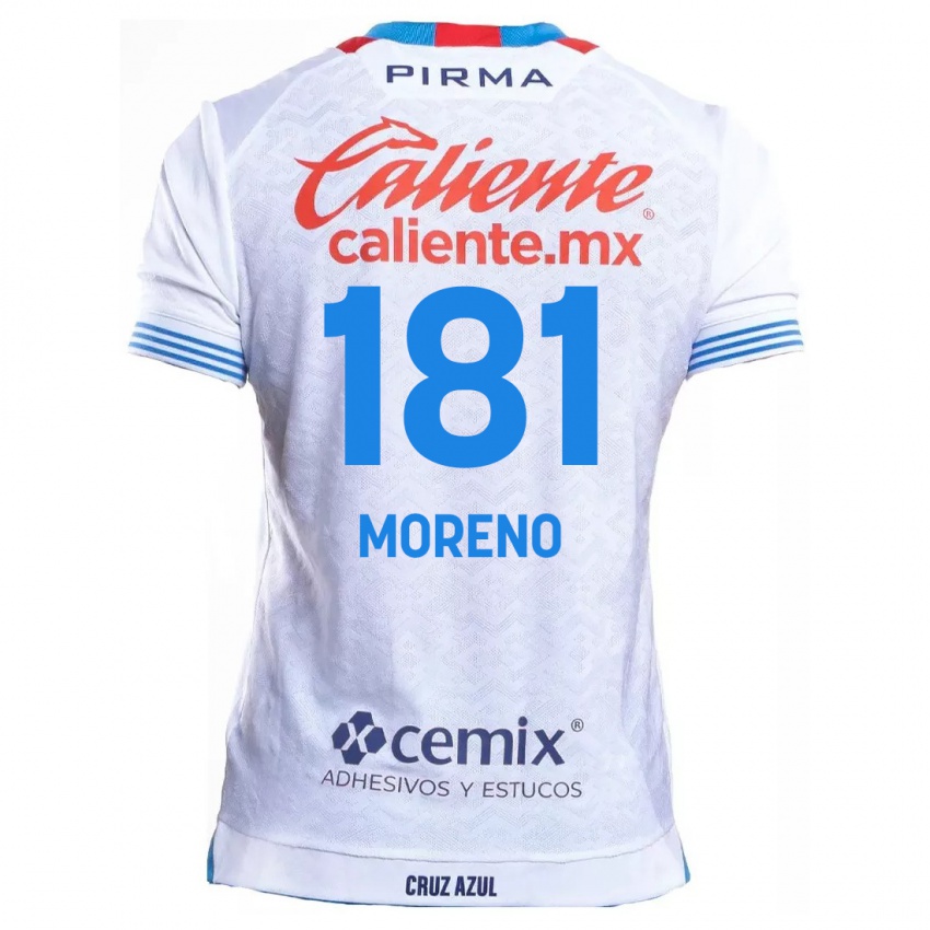 Kinder Roberto Moreno #181 Weiß Blau Auswärtstrikot Trikot 2024/25 T-Shirt Belgien