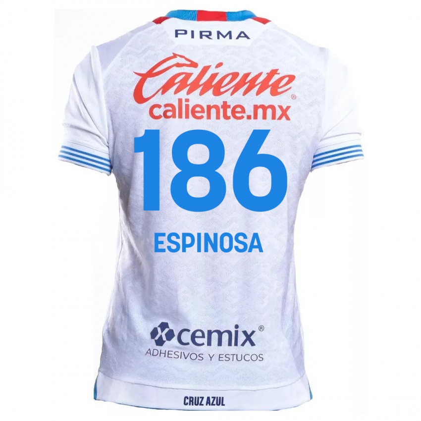 Kinder Brandón Espinosa #186 Weiß Blau Auswärtstrikot Trikot 2024/25 T-Shirt Belgien