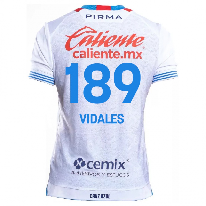 Kinder Álvaro Vidales #189 Weiß Blau Auswärtstrikot Trikot 2024/25 T-Shirt Belgien