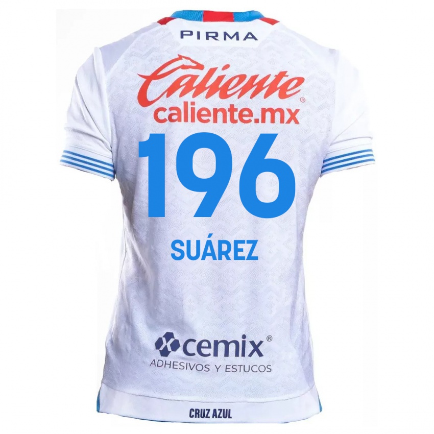 Kinder Javier Suárez #196 Weiß Blau Auswärtstrikot Trikot 2024/25 T-Shirt Belgien