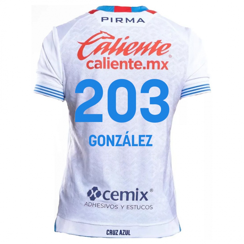 Kinder Rogelio González #203 Weiß Blau Auswärtstrikot Trikot 2024/25 T-Shirt Belgien