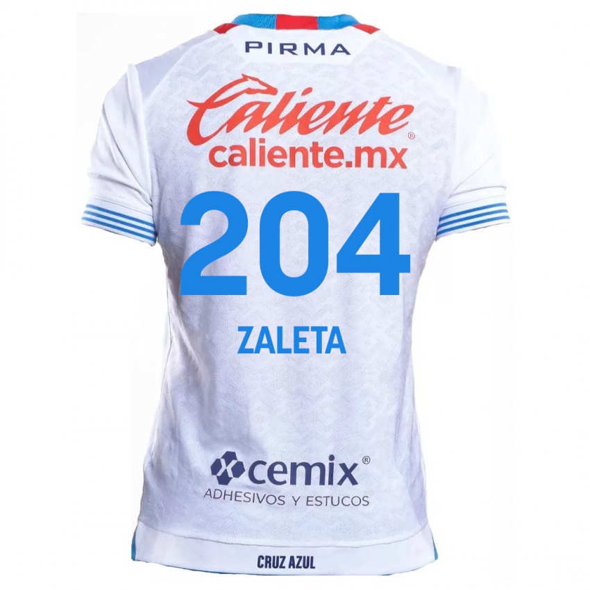 Kinder Mauro Zaleta #204 Weiß Blau Auswärtstrikot Trikot 2024/25 T-Shirt Belgien