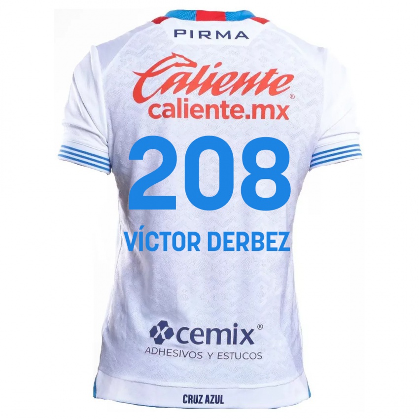 Kinder Louis Víctor Derbez #208 Weiß Blau Auswärtstrikot Trikot 2024/25 T-Shirt Belgien