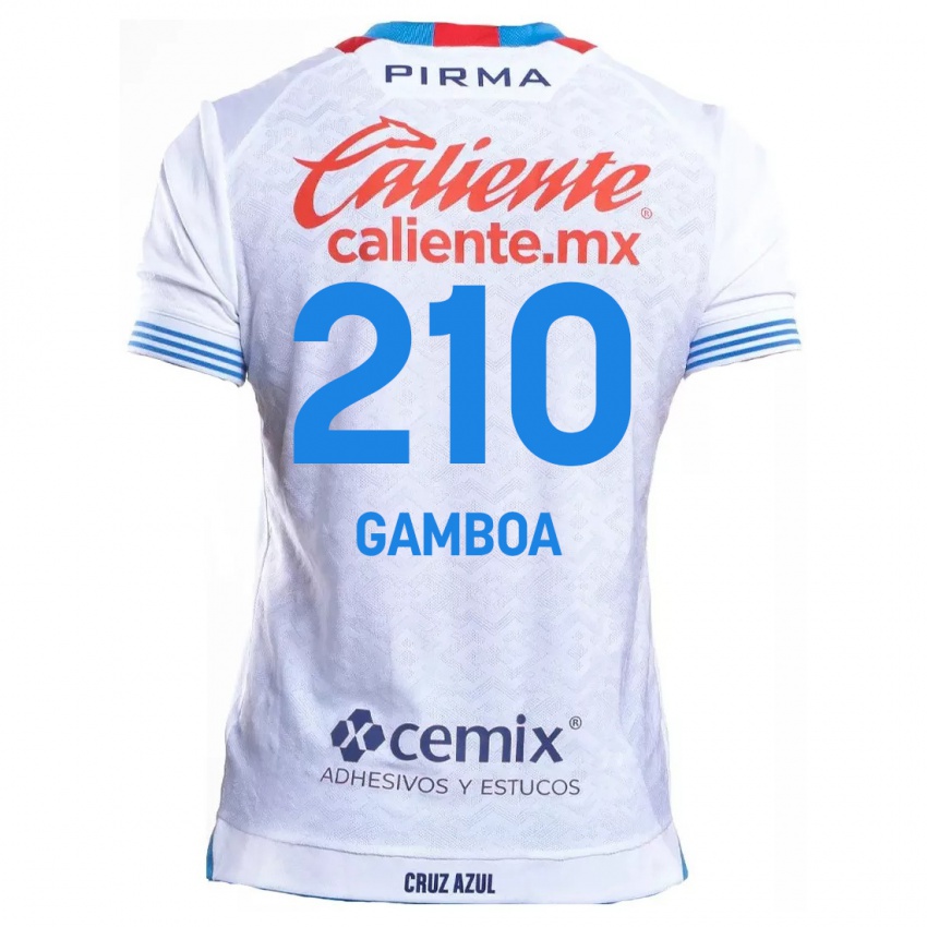 Kinder Bryan Gamboa #210 Weiß Blau Auswärtstrikot Trikot 2024/25 T-Shirt Belgien