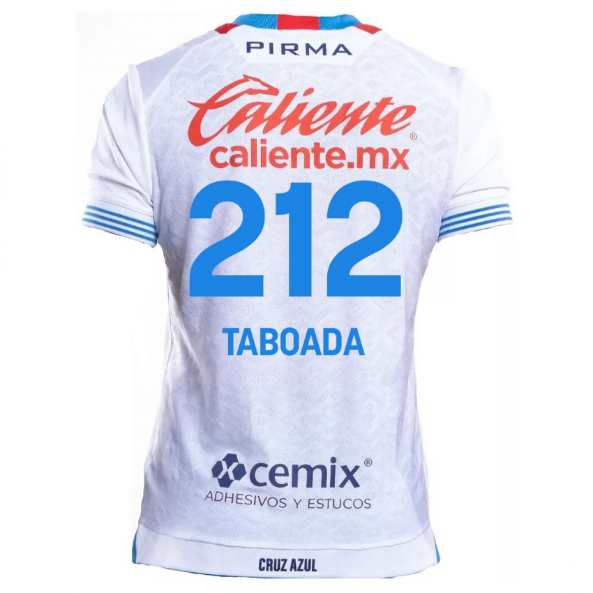 Kinder Víctor Taboada #212 Weiß Blau Auswärtstrikot Trikot 2024/25 T-Shirt Belgien