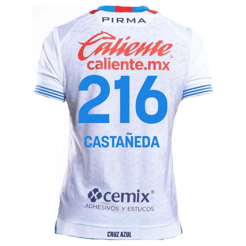 Kinder Ian Castañeda #216 Weiß Blau Auswärtstrikot Trikot 2024/25 T-Shirt Belgien