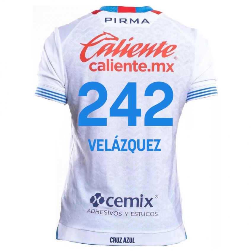 Kinder Karol Velázquez #242 Weiß Blau Auswärtstrikot Trikot 2024/25 T-Shirt Belgien