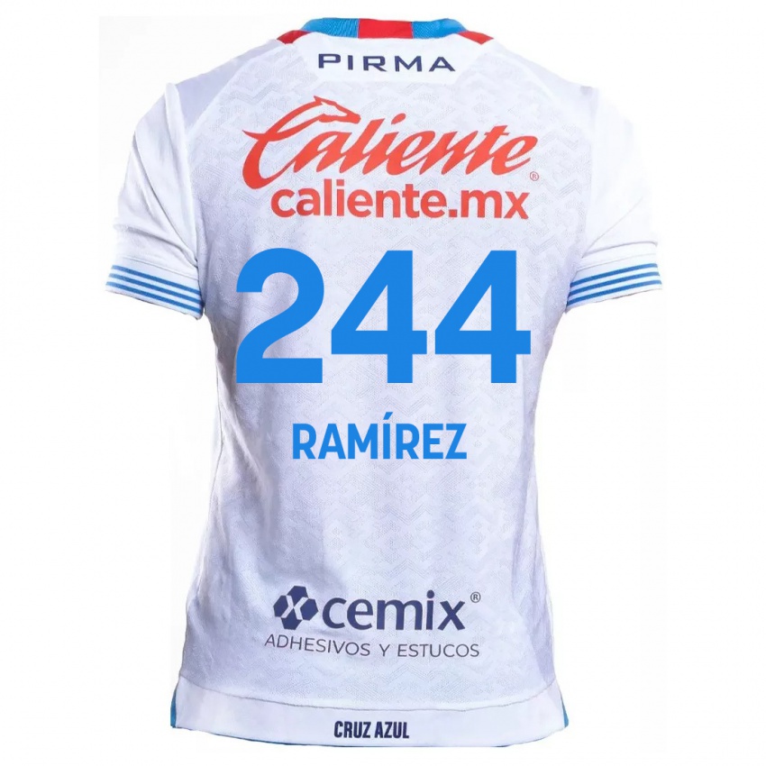 Kinder Nicolás Ramírez #244 Weiß Blau Auswärtstrikot Trikot 2024/25 T-Shirt Belgien