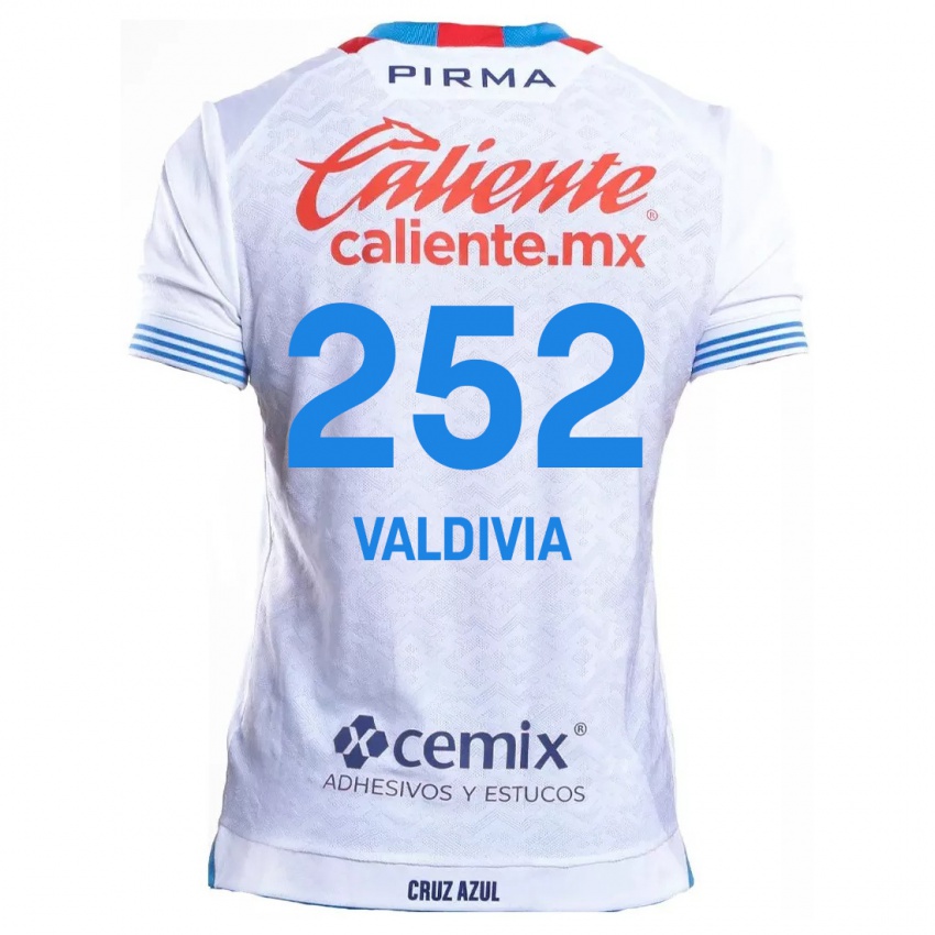 Kinder Christian Valdivia #252 Weiß Blau Auswärtstrikot Trikot 2024/25 T-Shirt Belgien