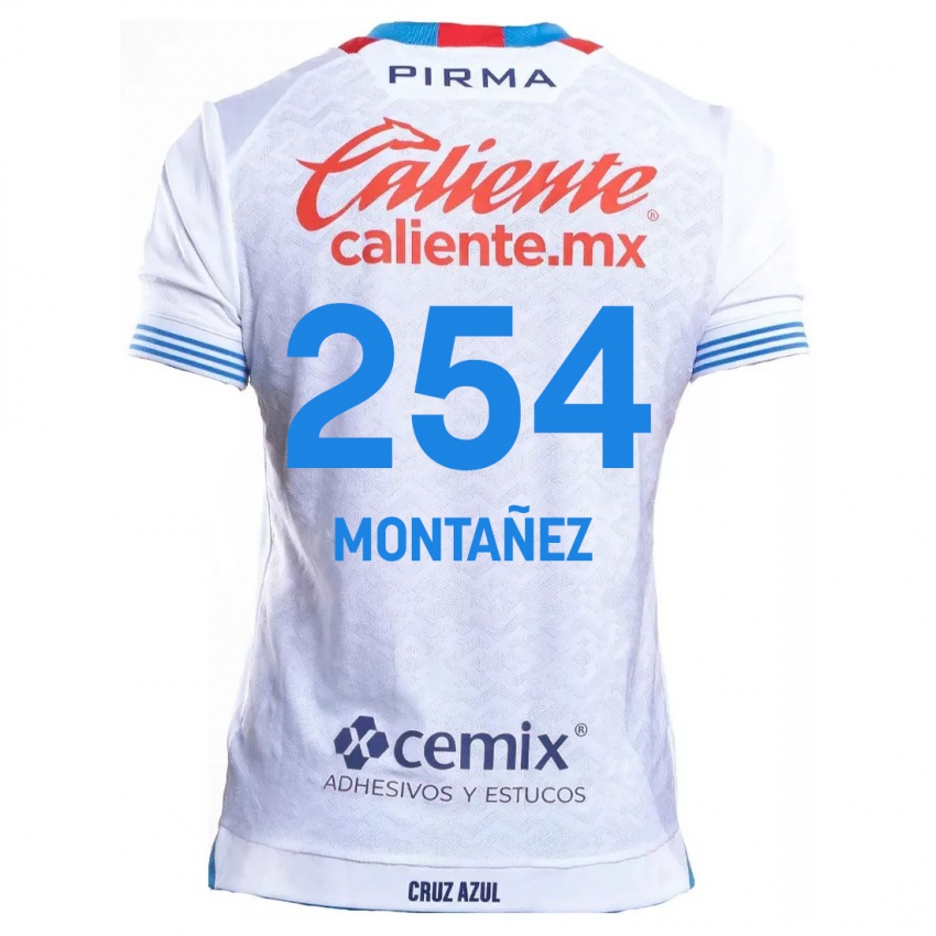 Kinder Humberto Montañez #254 Weiß Blau Auswärtstrikot Trikot 2024/25 T-Shirt Belgien