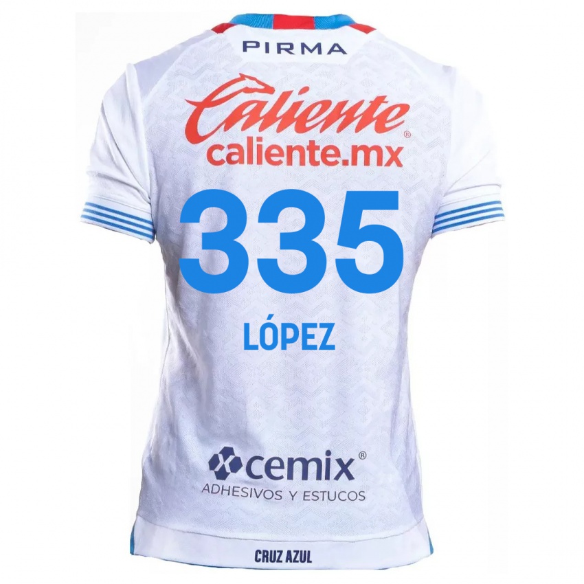 Kinder Alfredo López #335 Weiß Blau Auswärtstrikot Trikot 2024/25 T-Shirt Belgien