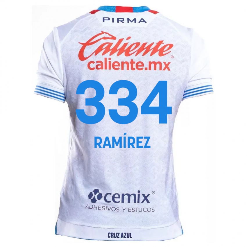 Kinder Mauricio Ramírez #334 Weiß Blau Auswärtstrikot Trikot 2024/25 T-Shirt Belgien