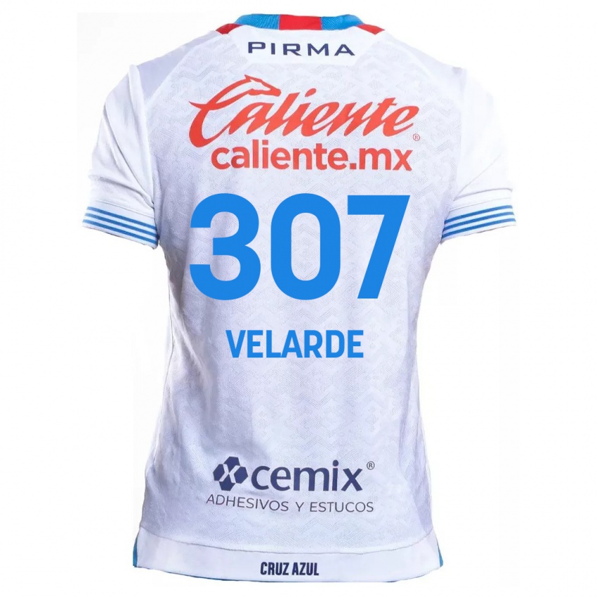 Kinder Juan Velarde #307 Weiß Blau Auswärtstrikot Trikot 2024/25 T-Shirt Belgien