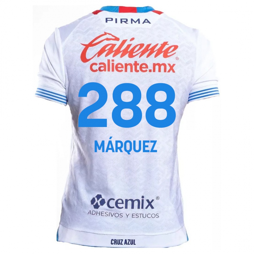 Kinder Víctor Márquez #288 Weiß Blau Auswärtstrikot Trikot 2024/25 T-Shirt Belgien