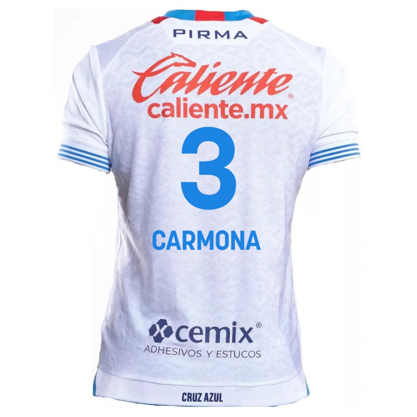 Kinder Edith Carmona #3 Weiß Blau Auswärtstrikot Trikot 2024/25 T-Shirt Belgien