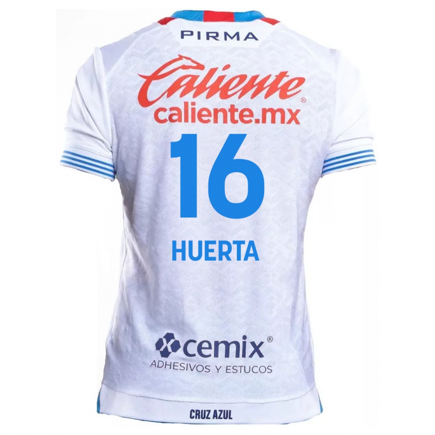 Kinderen Ana Gabriela Huerta #16 Wit Blauw Uitshirt Uittenue 2024/25 T-Shirt België