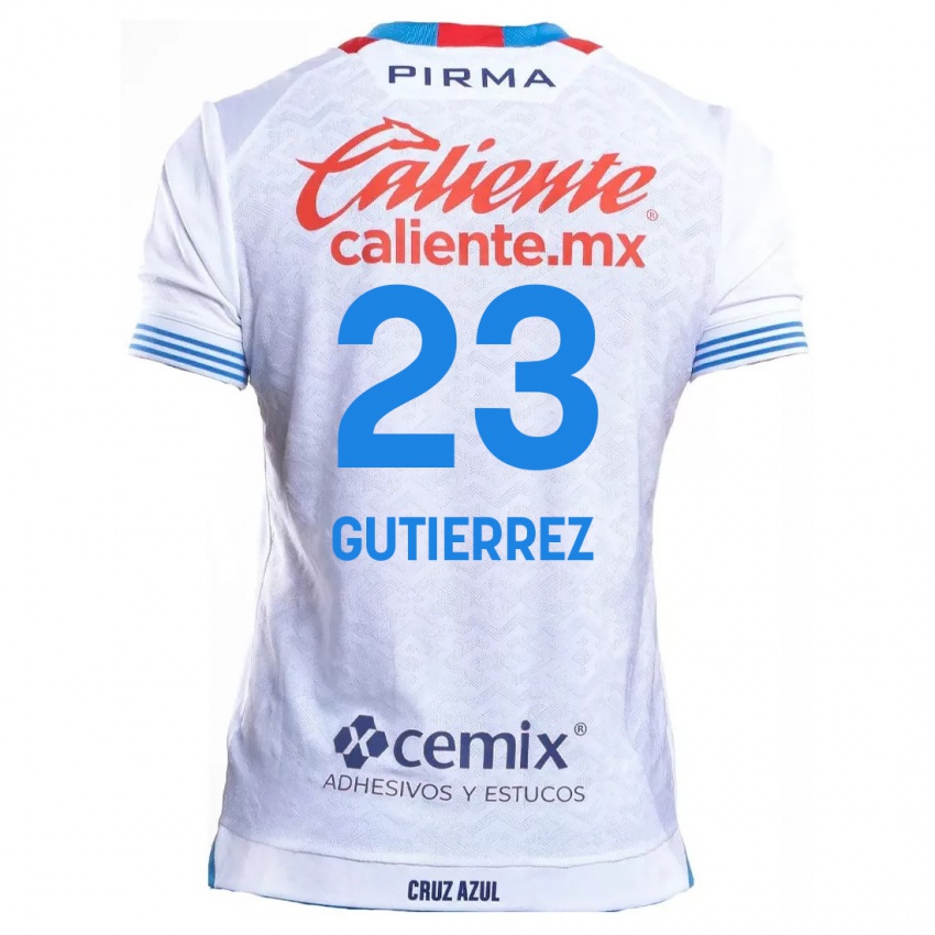 Kinderen Ivonne Gutierrez #23 Wit Blauw Uitshirt Uittenue 2024/25 T-Shirt België