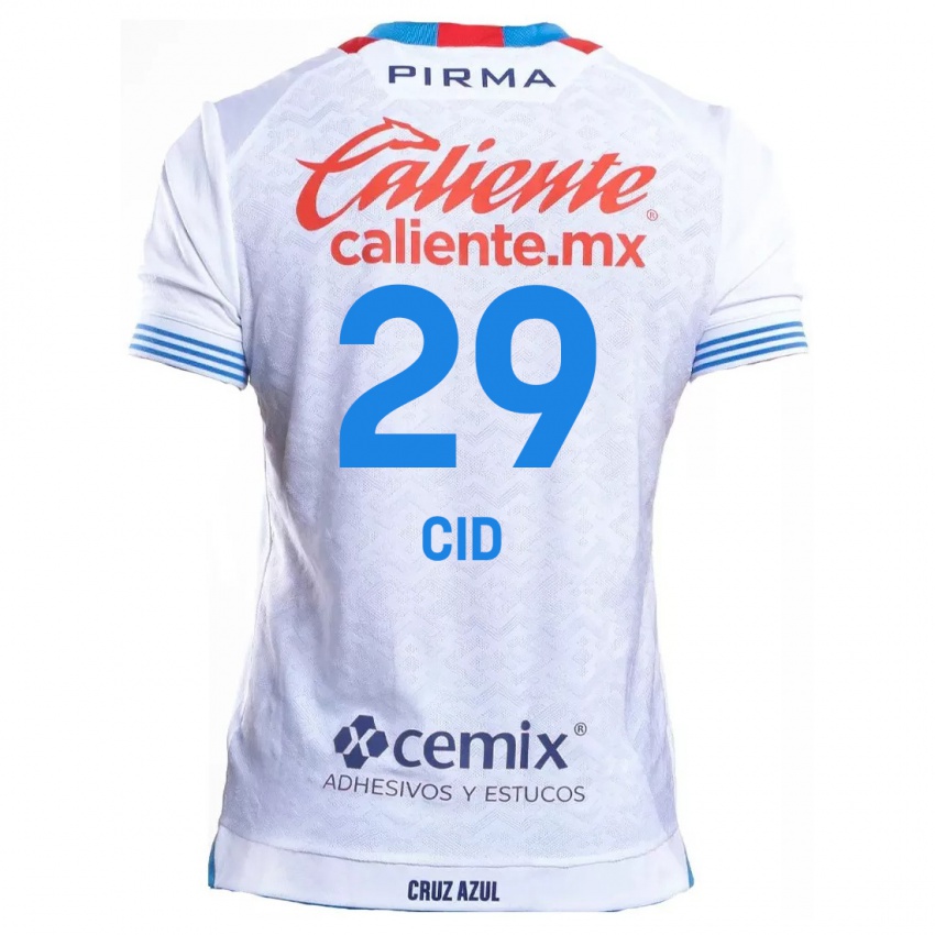 Kinderen Claudia Cid #29 Wit Blauw Uitshirt Uittenue 2024/25 T-Shirt België