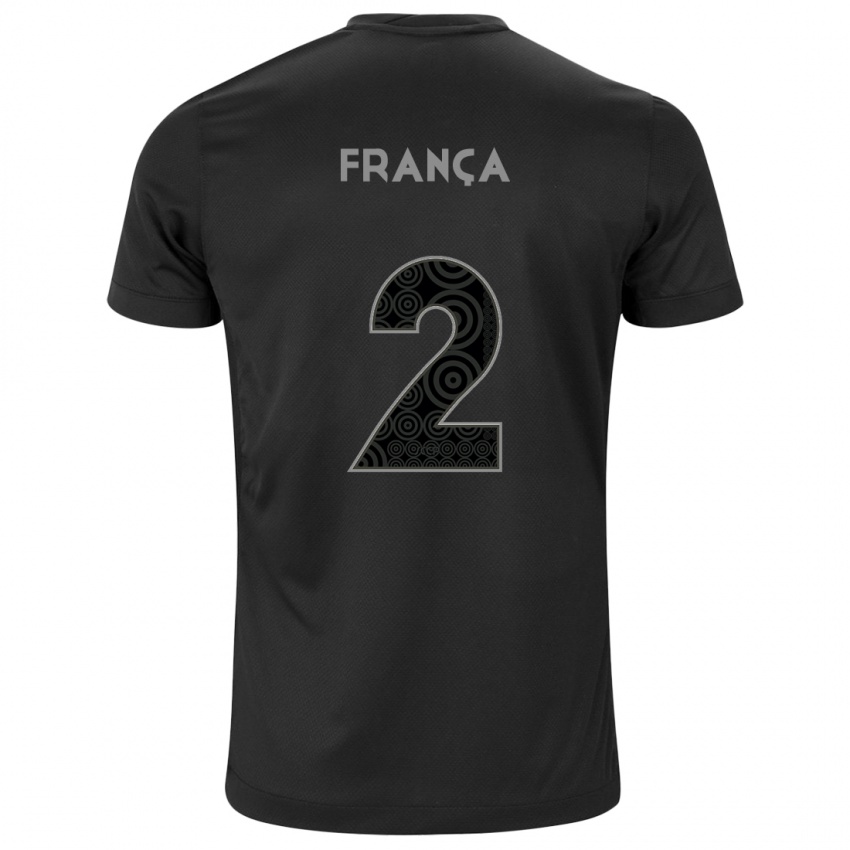 Kinder Matheus França #2 Schwarz Auswärtstrikot Trikot 2024/25 T-Shirt Belgien