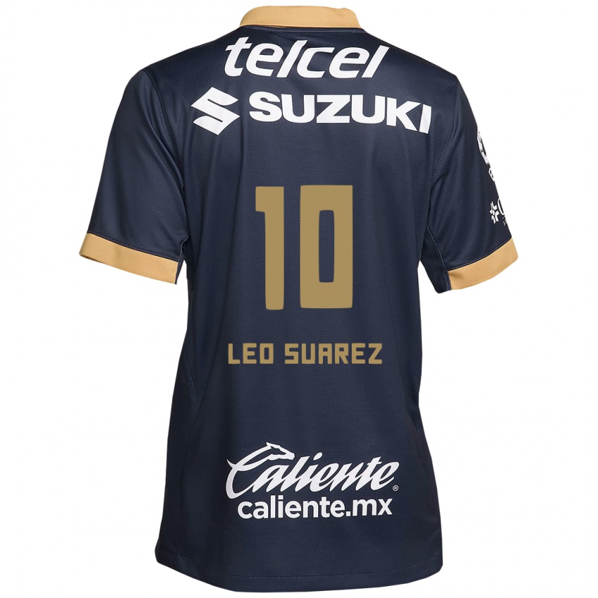 Kinderen Leo Suarez #10 Obsidiaan Goud Wit Uitshirt Uittenue 2024/25 T-Shirt België