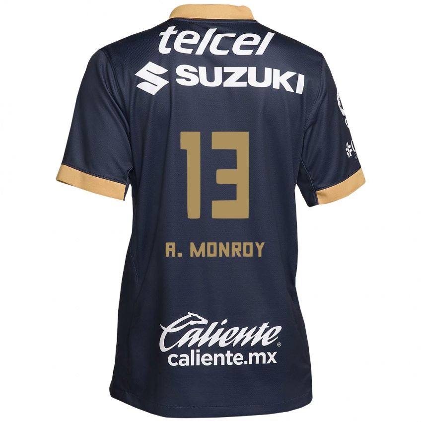 Kinderen Pablo Monroy #13 Obsidiaan Goud Wit Uitshirt Uittenue 2024/25 T-Shirt België