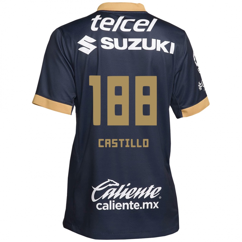 Enfant Maillot Christian Castillo #188 Obsidienne Or Blanc Tenues Extérieur 2024/25 T-Shirt Belgique