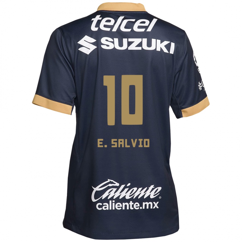 Kinderen Eduardo Salvio #10 Obsidiaan Goud Wit Uitshirt Uittenue 2024/25 T-Shirt België