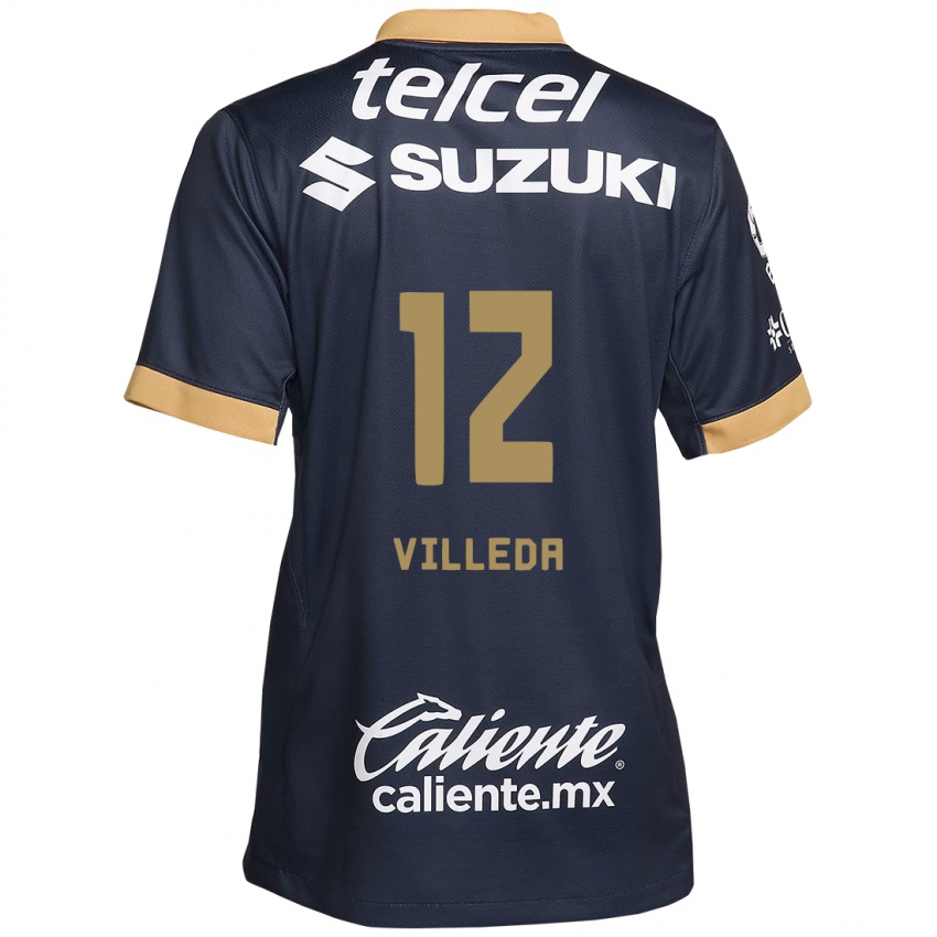 Kinder Melany Villeda #12 Obsidian Gold Weiß Auswärtstrikot Trikot 2024/25 T-Shirt Belgien