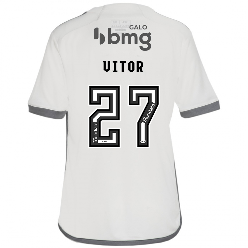 Enfant Maillot Paulo Vitor #27 Blanc Cassé Tenues Extérieur 2024/25 T-Shirt Belgique