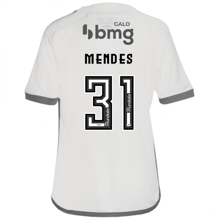 Enfant Maillot Matheus Mendes #31 Blanc Cassé Tenues Extérieur 2024/25 T-Shirt Belgique