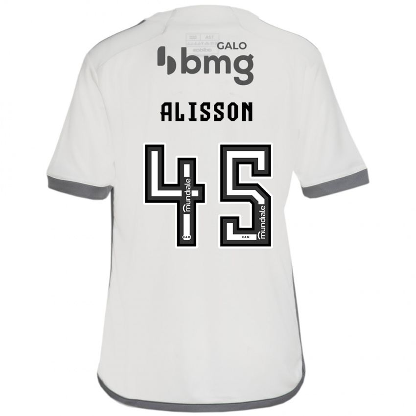 Enfant Maillot Alisson #45 Blanc Cassé Tenues Extérieur 2024/25 T-Shirt Belgique