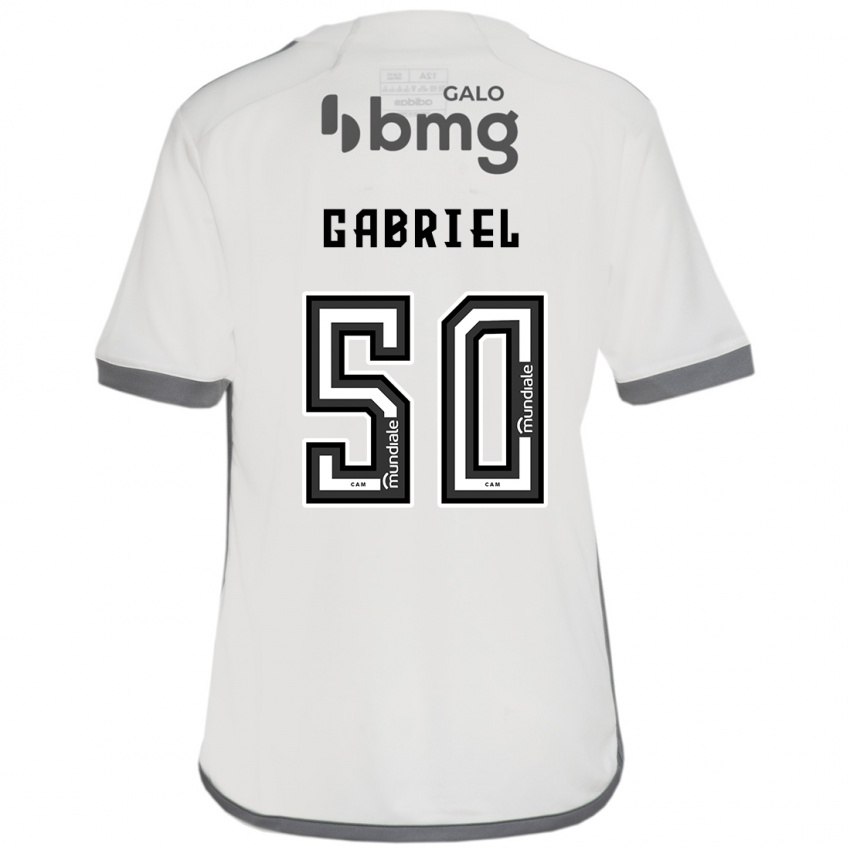 Enfant Maillot Vitor Gabriel #50 Blanc Cassé Tenues Extérieur 2024/25 T-Shirt Belgique