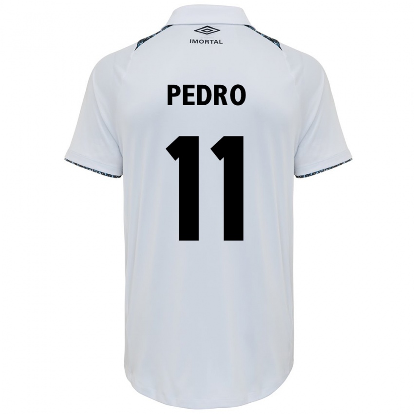 Enfant Maillot João Pedro #11 Blanc Bleu Tenues Extérieur 2024/25 T-Shirt Belgique